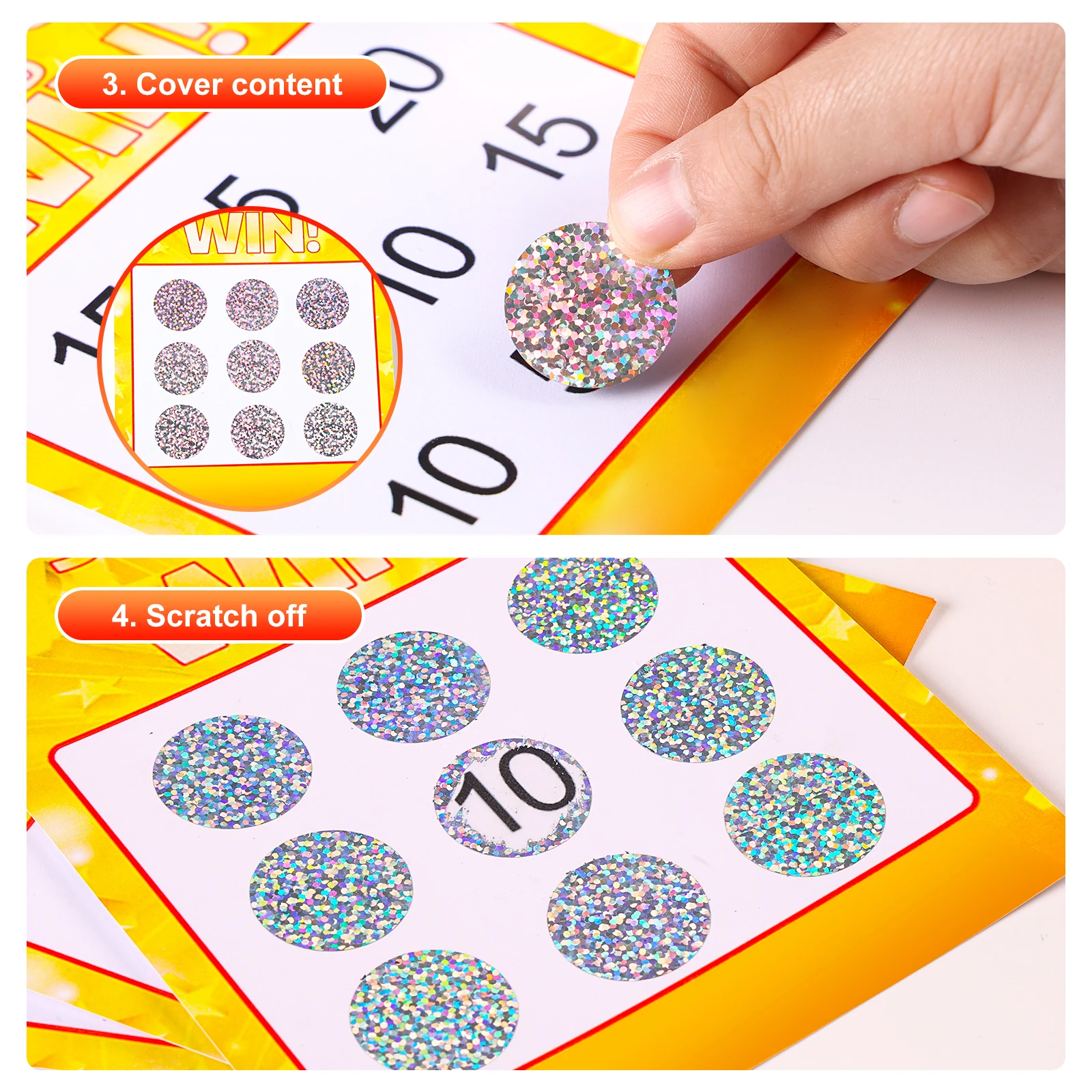 100pcs 1"Inch Round Dot laser Scratch Off Stickers Labels Tickets Promotional Games