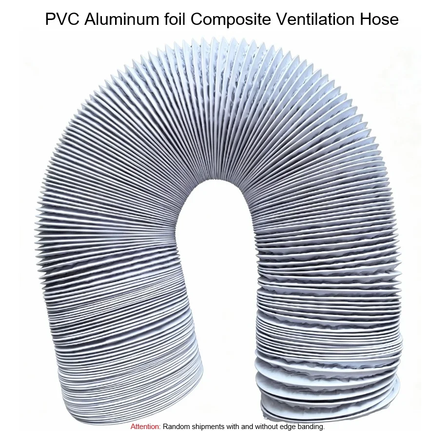 Image of ∅150/160 mm/170 mm PVC-Aluminiumfolien-Lüftungsrohr, weißer flexibler Verbundschlauch, skalierbares Rauchrohr, Küchenabluftventilator