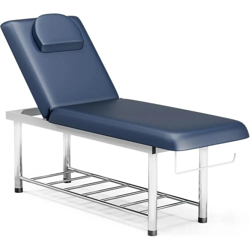 

Adjustable Backrest Heavy-Duty Massage Table with Storage and Towel Hook, 550lbs Capacity, Blue