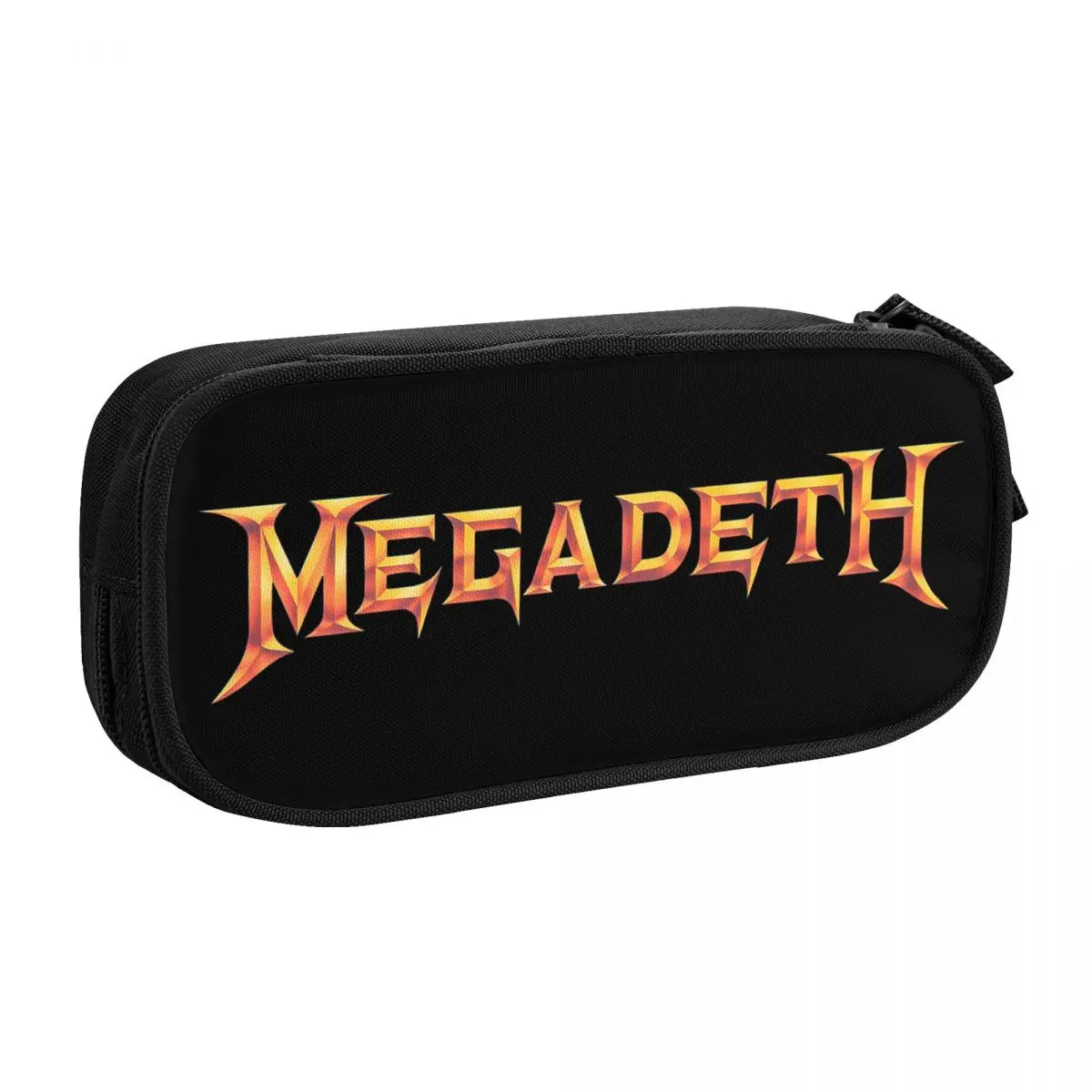 Imagem -02 - Estojo de Lápis de Metal Pesado para Meninos e Meninas Bonito Personalizado Rock Roll Music Megadeths Print Grande Armazenamento Pen Bolsa Box Acessórios Escolares