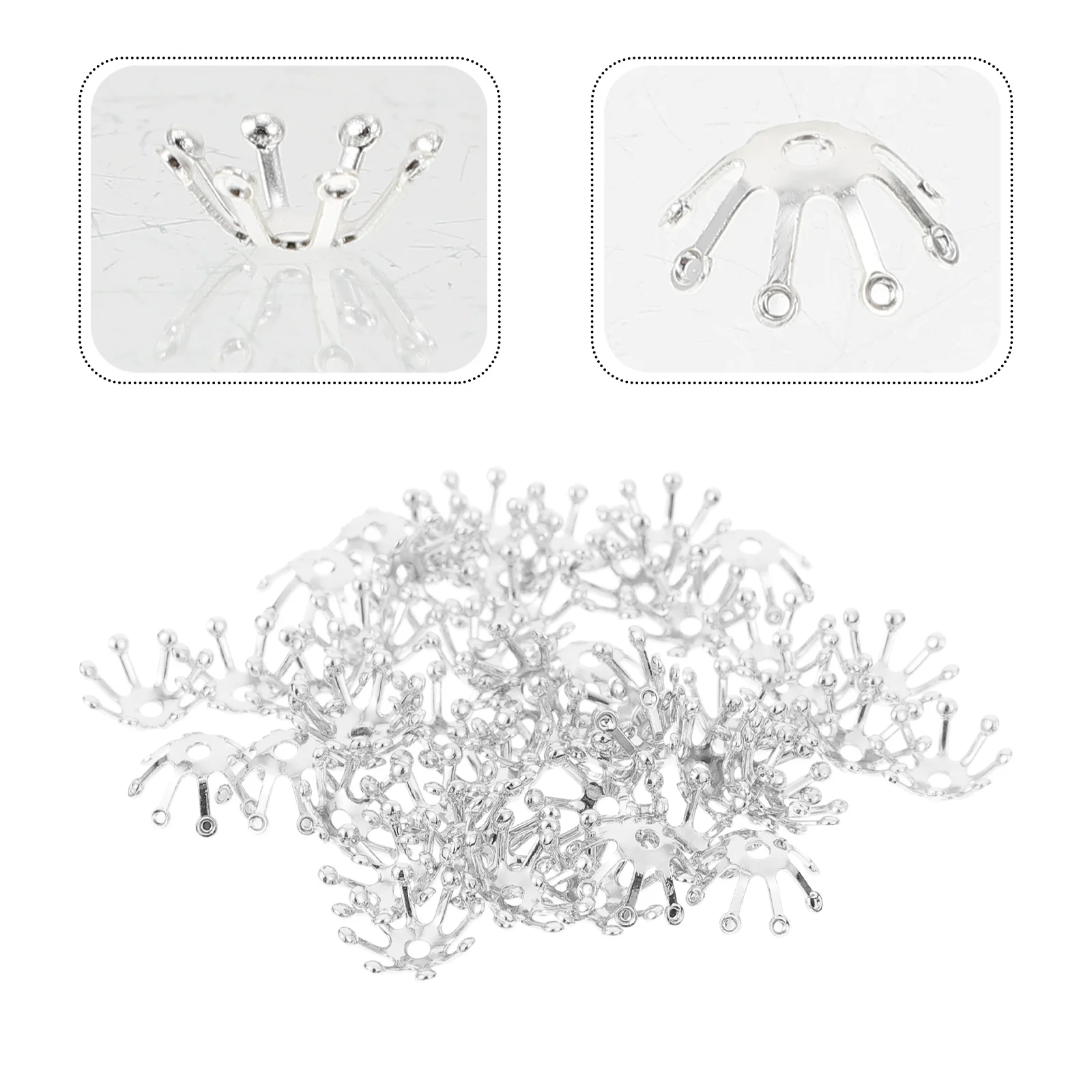 

50pcs Hairpin Accessories Floral Flower Diy Craft Material High-Grade Copper Flower Bud Shape Jewelry Pendant Simulation