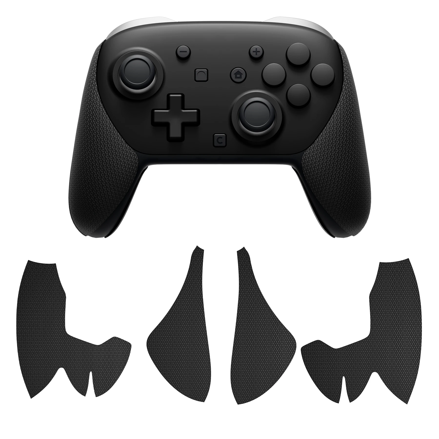 

PlayVital для Nintendo Switch 2 Pro Controller Grip — противоскользящая кожа из искусственной кожи с силиконовой кнопкой «Назад», впитывающая пот — черный