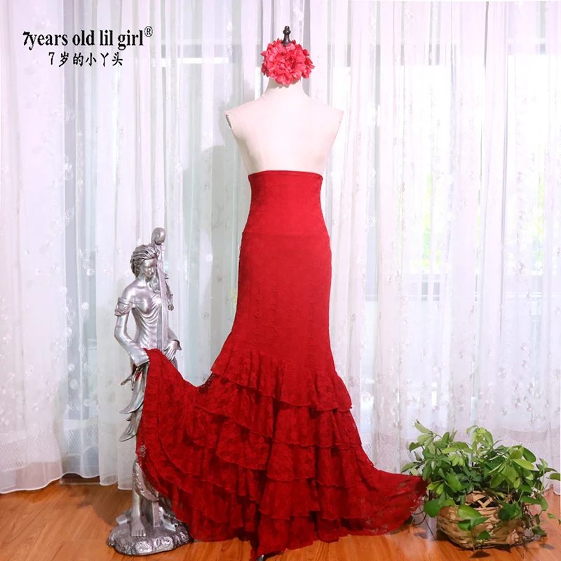 Spanish Flamenco Dress Lace Double layer Style Original Training Dress DTT30