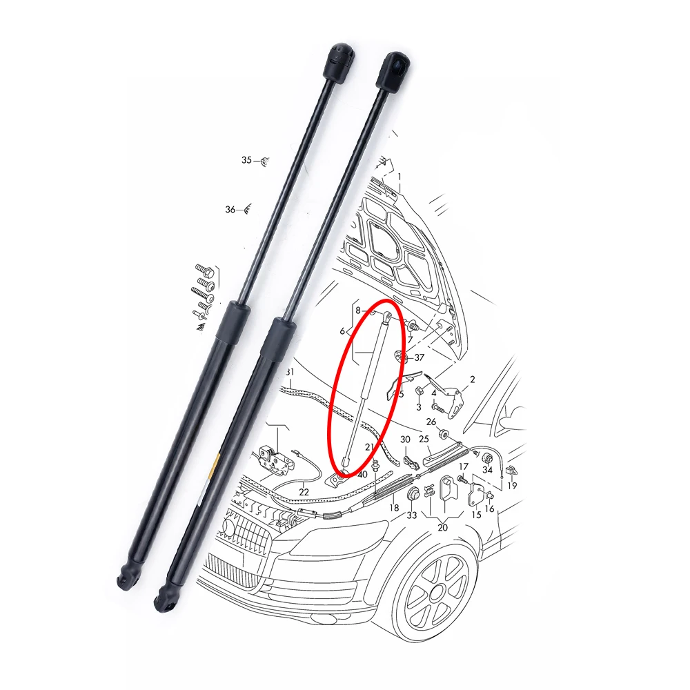 2 шт. газовая пружина капота двигателя для AUDI Q7 4LB 4L0823359, поддержка подъема, автоаксессуары