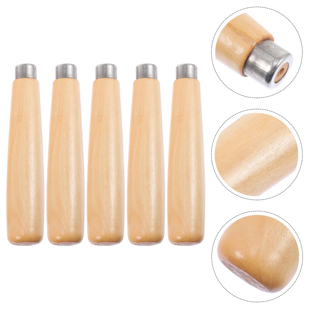 

5 Pcs File Handle Home Repair Tool Files Tools Metal Ergonomic Grip Wood Replacement