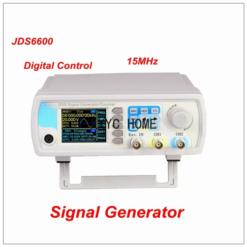 

Генератор частоты JDS6600, 15 МГц, функция DDS, источник генератора сигналов, двойной 2-канальный измеритель частоты, генератор импульсов произвольной формы сигналов