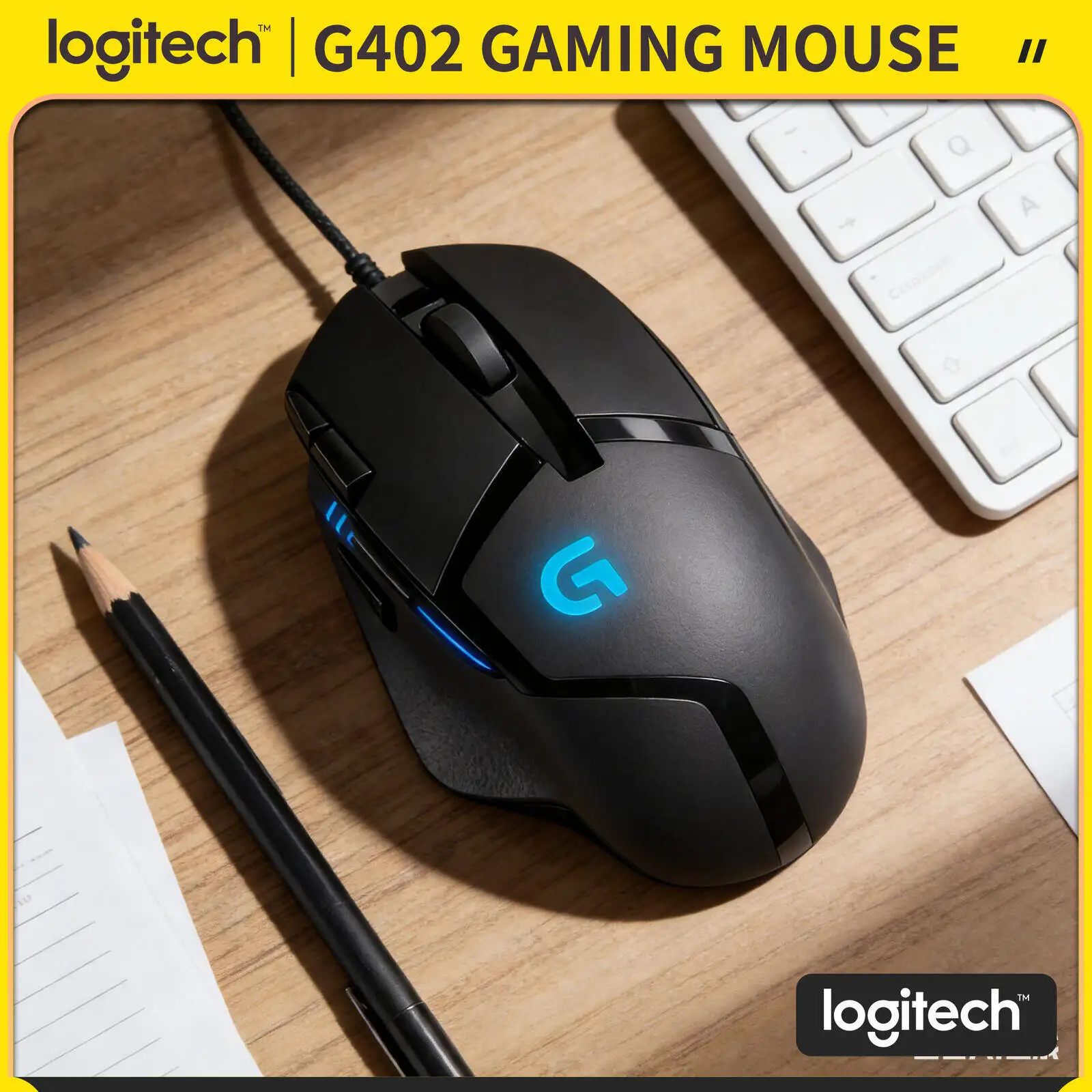 

Игровая мышь Logitech G402 Hyperion Fury, 4000 DPI, 8 программируемых кнопок, 20 млн нажатий, частота отклика 1 мс, противоскользящие накладки для гейминга