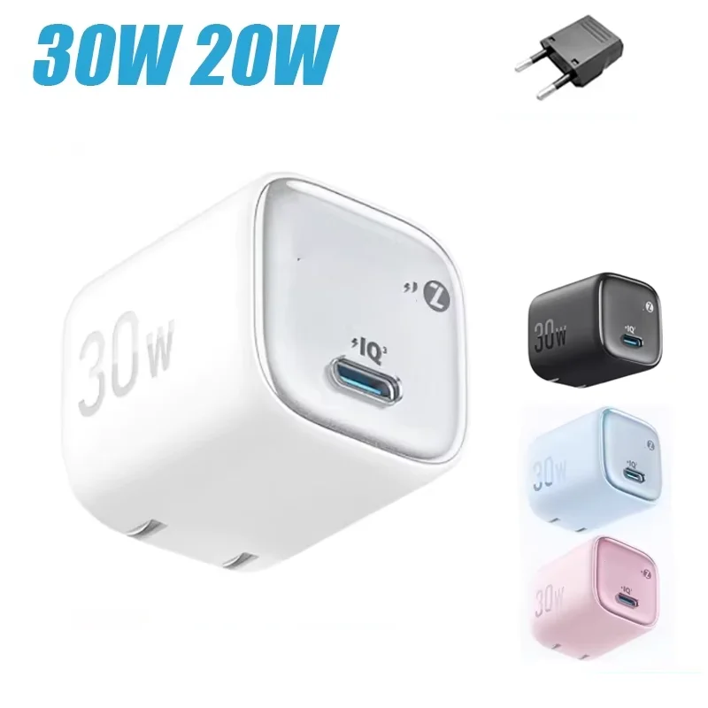 

Оригинальное зарядное устройство 30 Вт Zolo PD30W 20 Вт USB C GaN, быстрая зарядка PIQ 3.0, складной PPS для телефонов iPhone и Galaxy Andriod