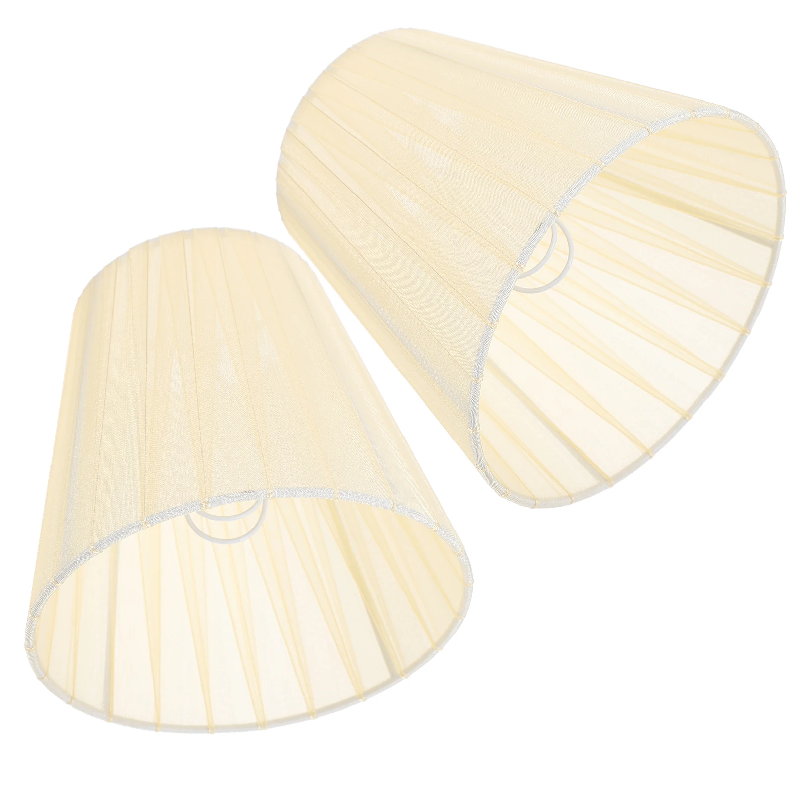 

2 Pcs Clip Bulb Lampshade Light Cover Mini Beige Translucent Lampshades Clip-on