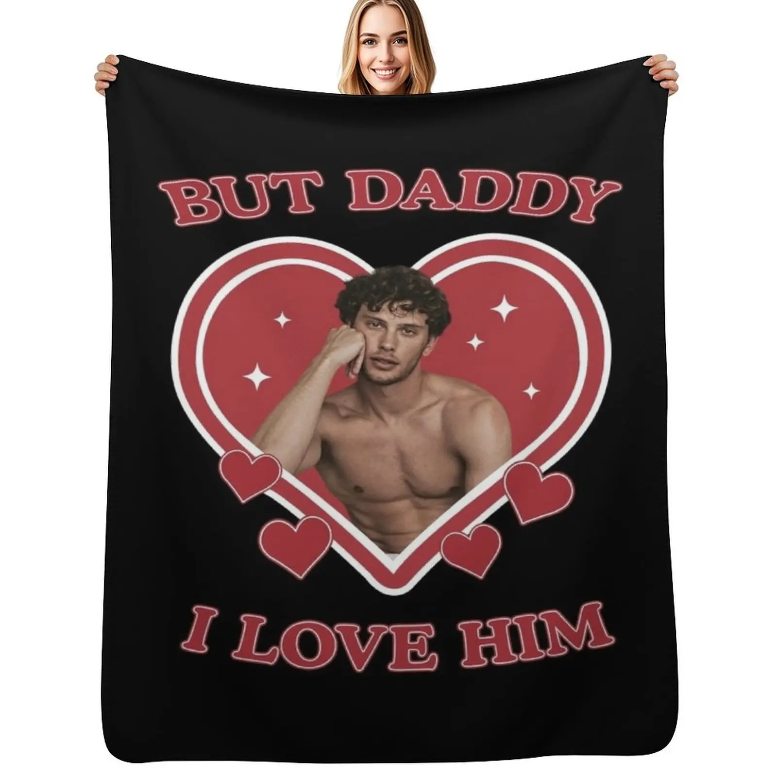 Daddy I Love Him Retro Throw Blanket Hairy Beautifuls christmas gifts Retros Soft Plush Plaid Shaggy Blankets