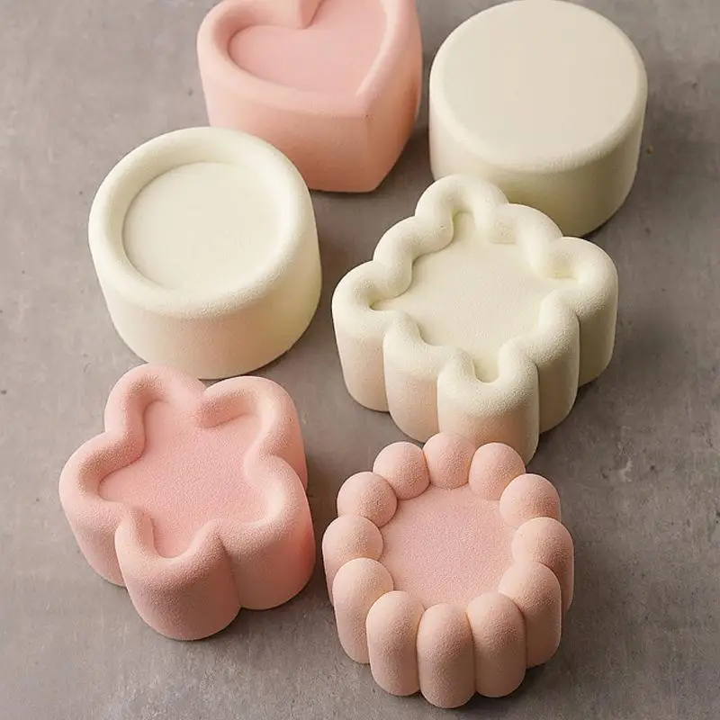 Flower Heart Square Star Shape Bento Cake Silicone Mold Chocolate Mousse Mould Soap Candle Gypsum Making Moulds Kitchen Bakeware