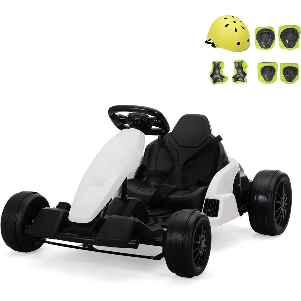 

Electric Drifting Go Kart, Electric Ride on Toyw/ Safety Belt, Music, Horn, 24V 7Ah Battery Powered Electric Car Ride on Toys