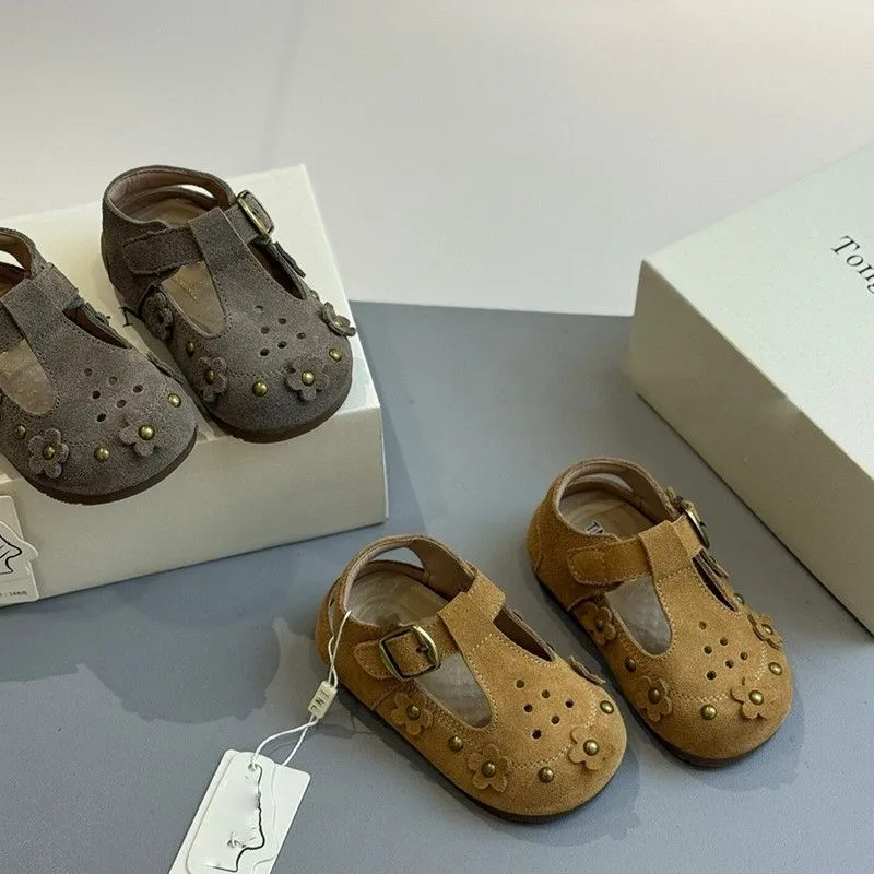 Kinder Prinzessinnen-Sandalen Süße Einfache Blumen Mädchen Freizeitsandalen T-Riemen Trendy 2026 Sommer Neue Kinder-Modeschuhe Weiche Sohle – Detail 4
