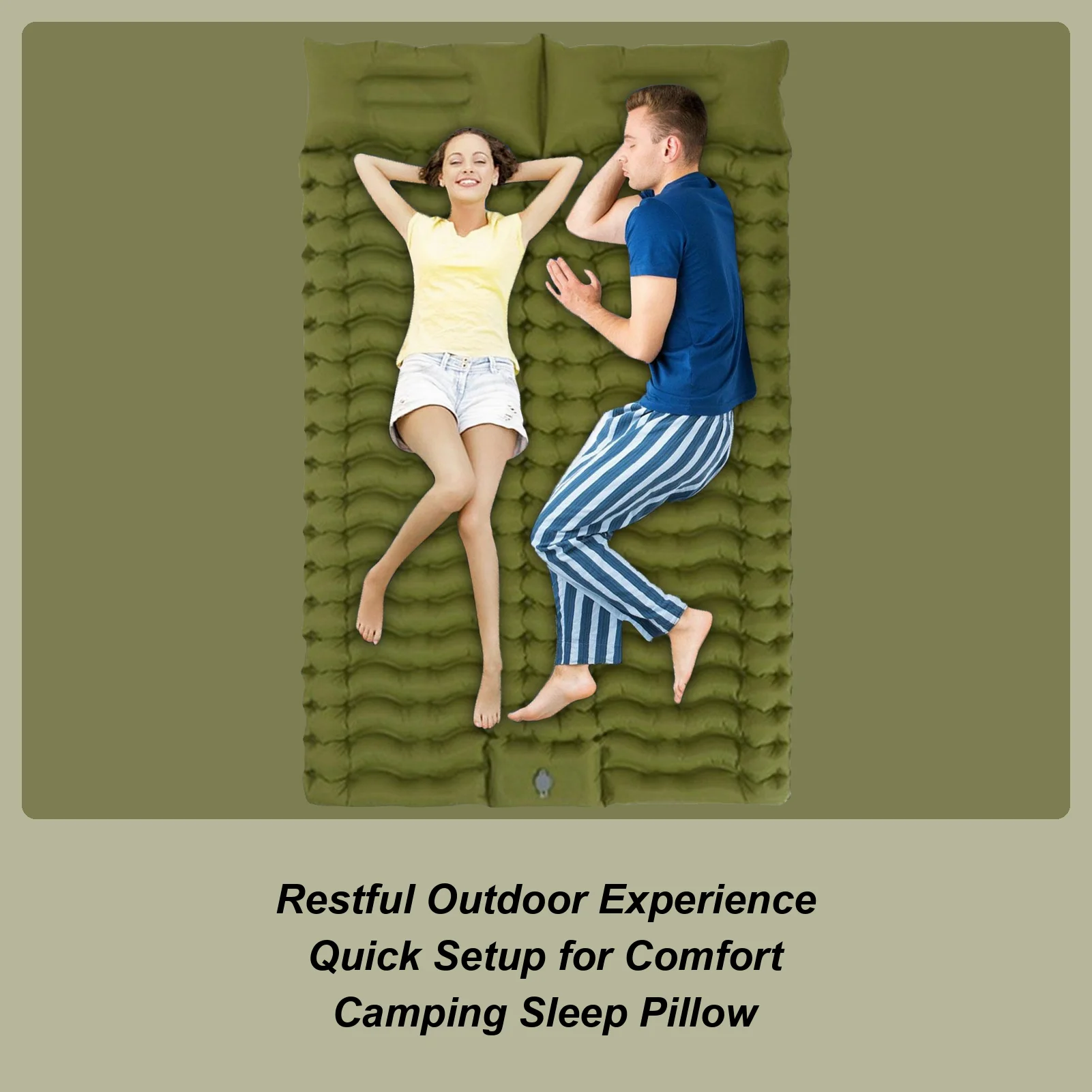 

Camping Pads For Sleeping Double Portable Sleeping Pad For Camping Extra Thick Lightweight Sleep Mat With Built-in Foot Pump