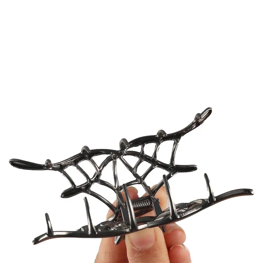 

Gift Alloy Spider Shark Clip Soild Color Headwear Halloween Hair Claw Punk Hollow Metal Hair Clip Party