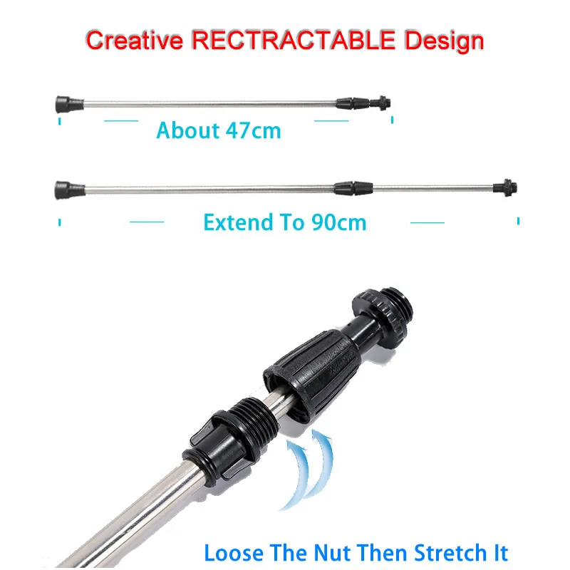 2-Section Retractable Spraying Rod Stainless Steel Bar For Electric Hand Pressure Sprayer Garden Pesticide Spraying Accessories