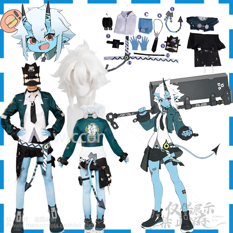 

Soukaku Cosplay Anime Game Zenless Zone Zero Costume Sexy Jirai Kei Jacket Dress Furry arrebol@#Tail Wig Monster Girl Customized