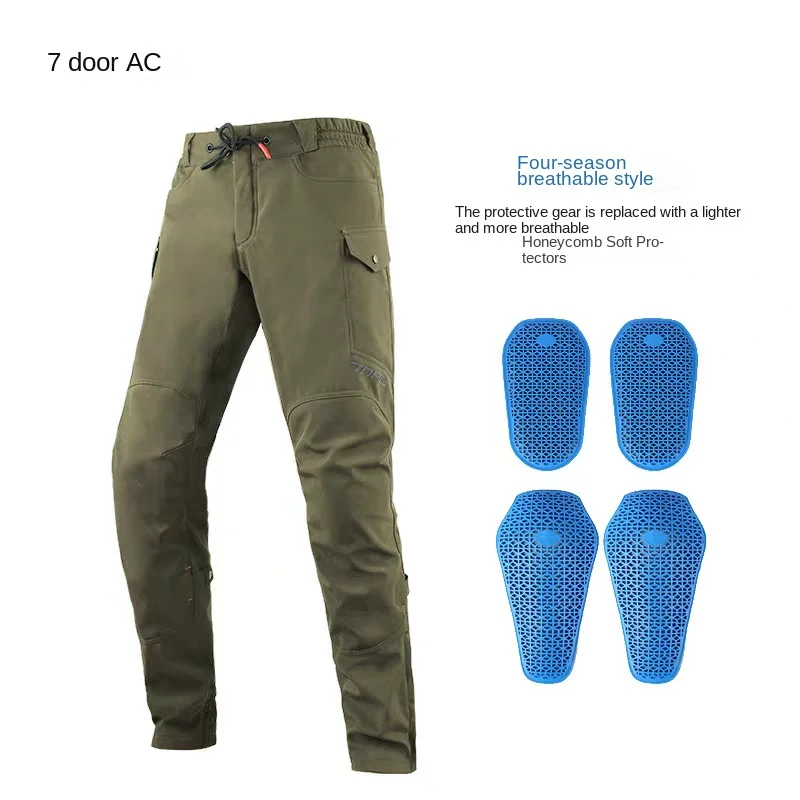 TNAC Motorcycle Pants Protection for Man Fall Prevention Winter Warmth Preservation Self Cultivation Bound Feet Workwear Pants