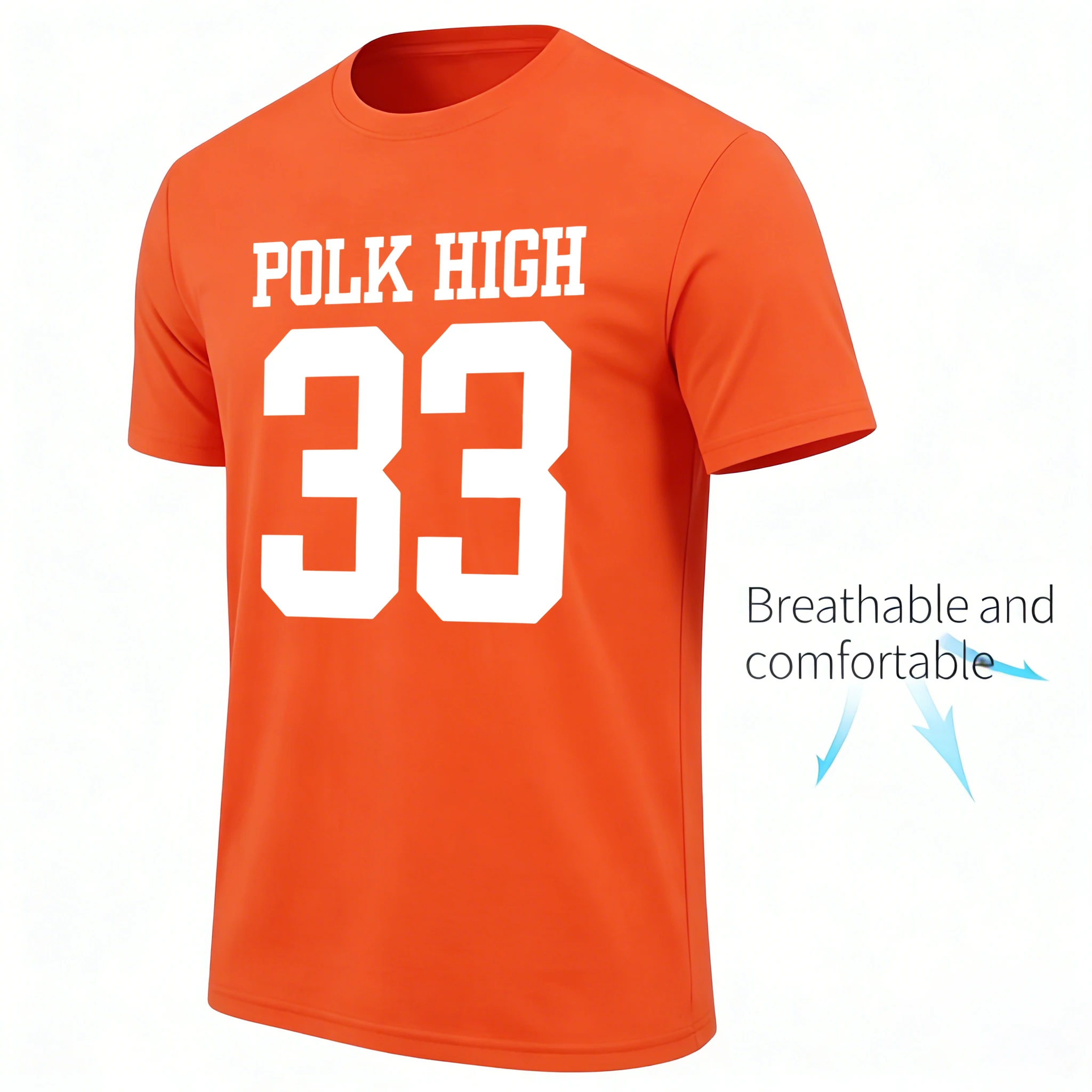Camiseta Polk High Number 33 para hombre, 18 colores, informal, oversize, novedad de verano, ropa suave, cuello redondo, unisex, algodón, manga corta