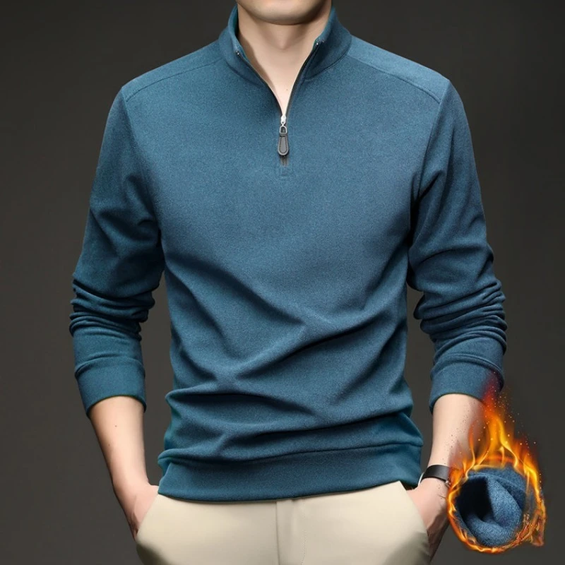 تصنيف # 1! بولو صوف مزدوج الجوانب للرجال 300 جرام، دفء عالي المرونة، هوديي رياضي مبطن بالصوف 8 ألوان