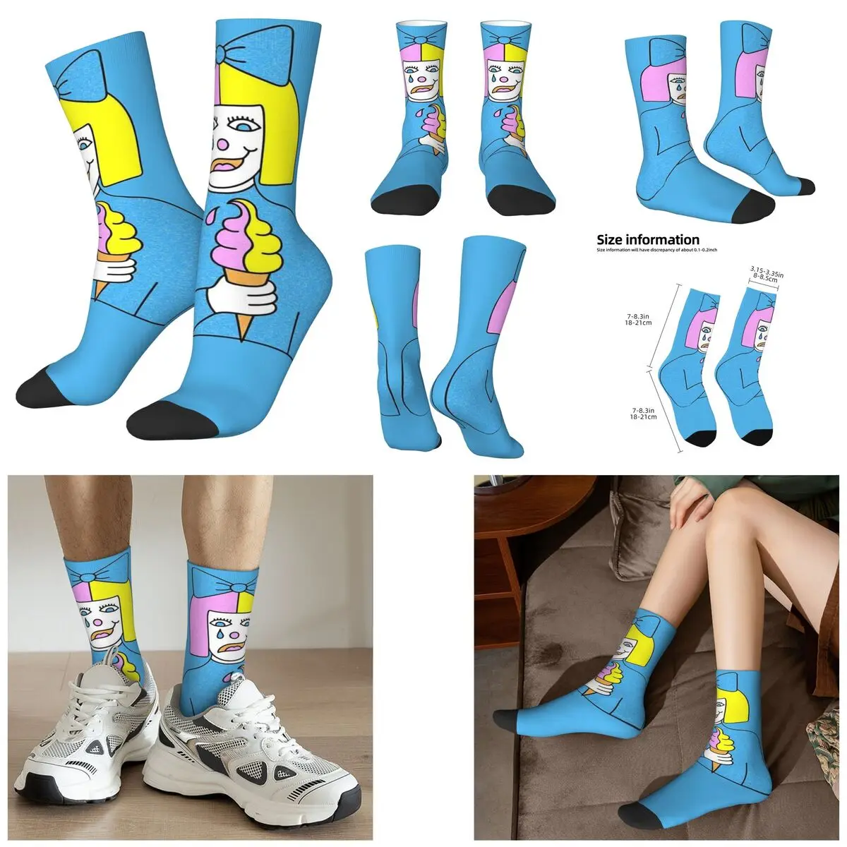 

Non brand,pattern SIA Unisex Socks Hiking 3D Print Happy Socks Street Style Crazy Sock