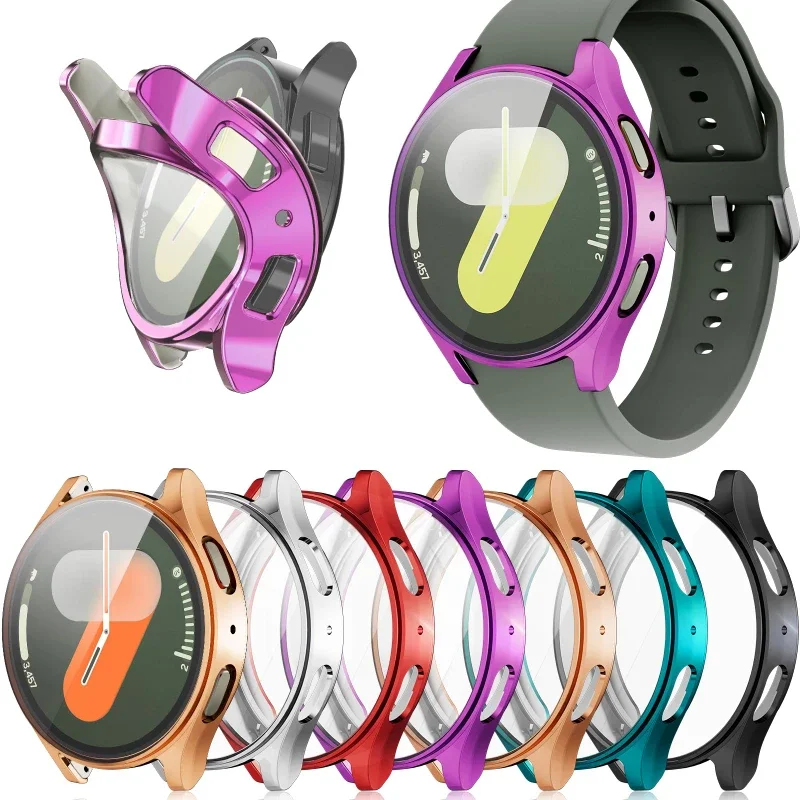 Protector Case For Samsung Galaxy Watch 4 5 6 7 40mm 44mm Cover Coverage Silicone TPU Bumper Screen Protection Full Accessories