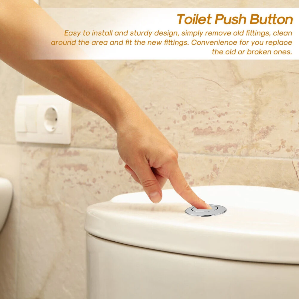 Toilet Single Flush Buttons Water Tank Round Valve Rods Push Buttons Water Saving For Cistern Bathroom Toilet Accessories