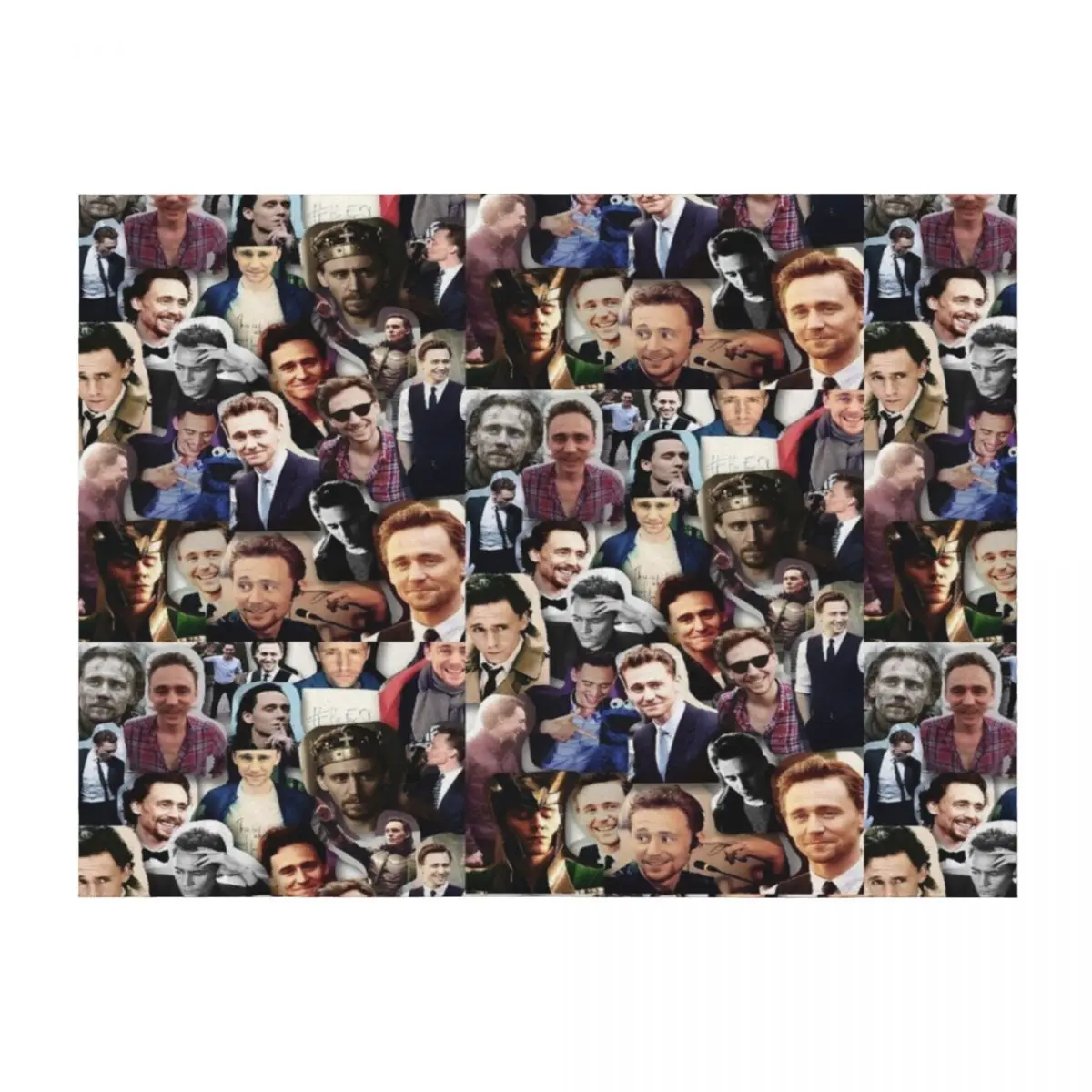 

Tom Hiddleston collage Throw Blanket Shaggy Flannel Plaid on the sofa Blankets