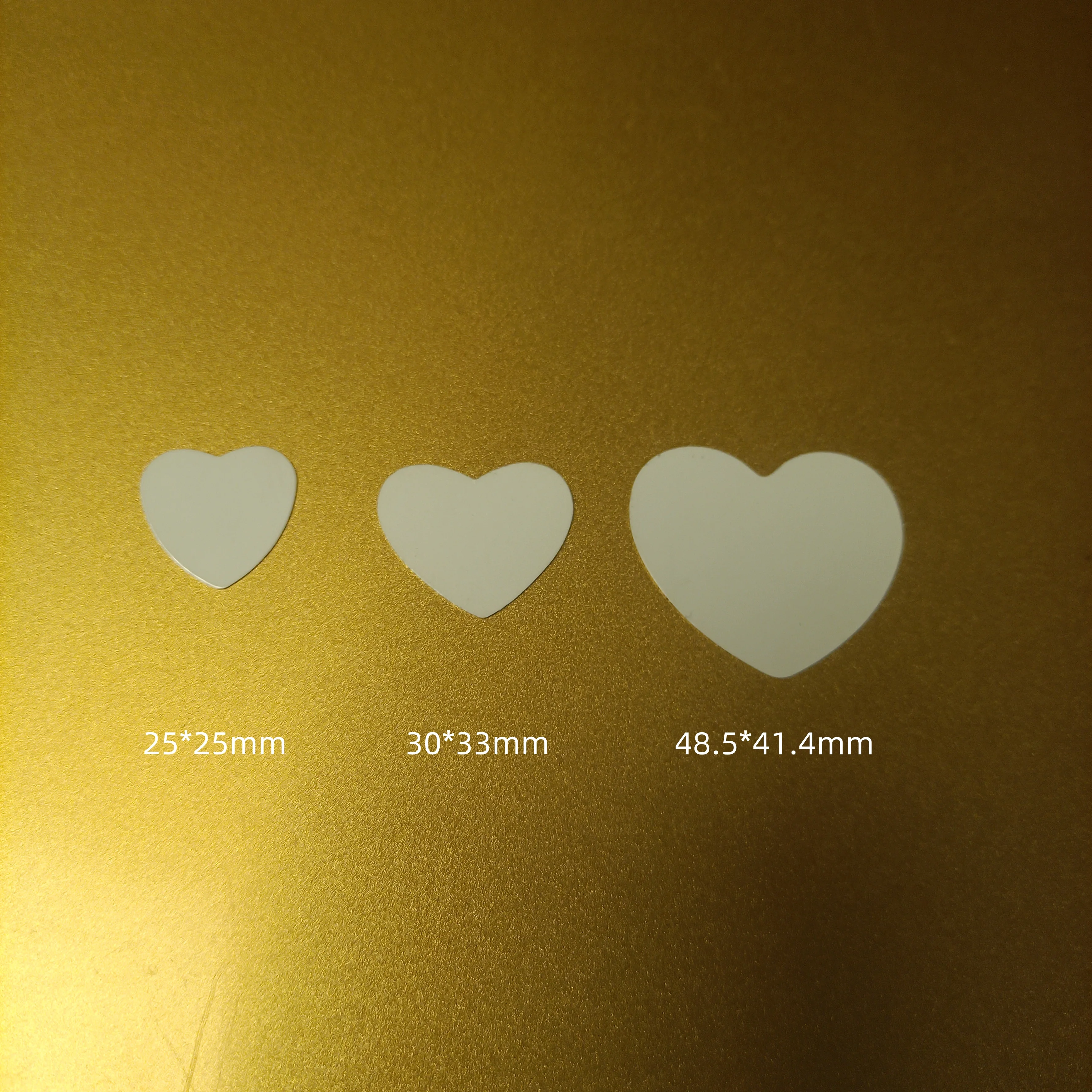 100pcs/lot Blank Sublimable  Heart  Aluminum Patch Come With Heart Tape