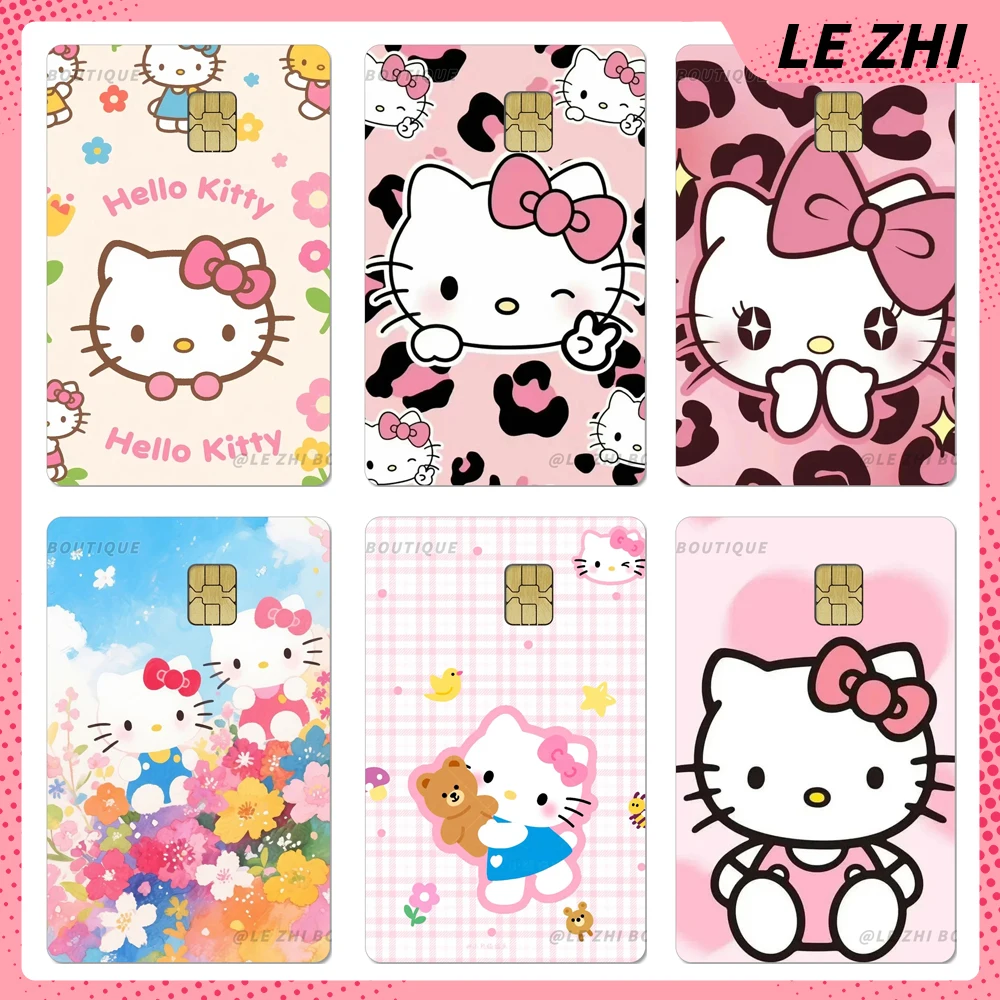 

Sweet Cool Sanrio Hello Kitty Credit Debit Card Party Sticker Decor Pvc Waterproof Small Chip Protective Film Sticker Girl Gift
