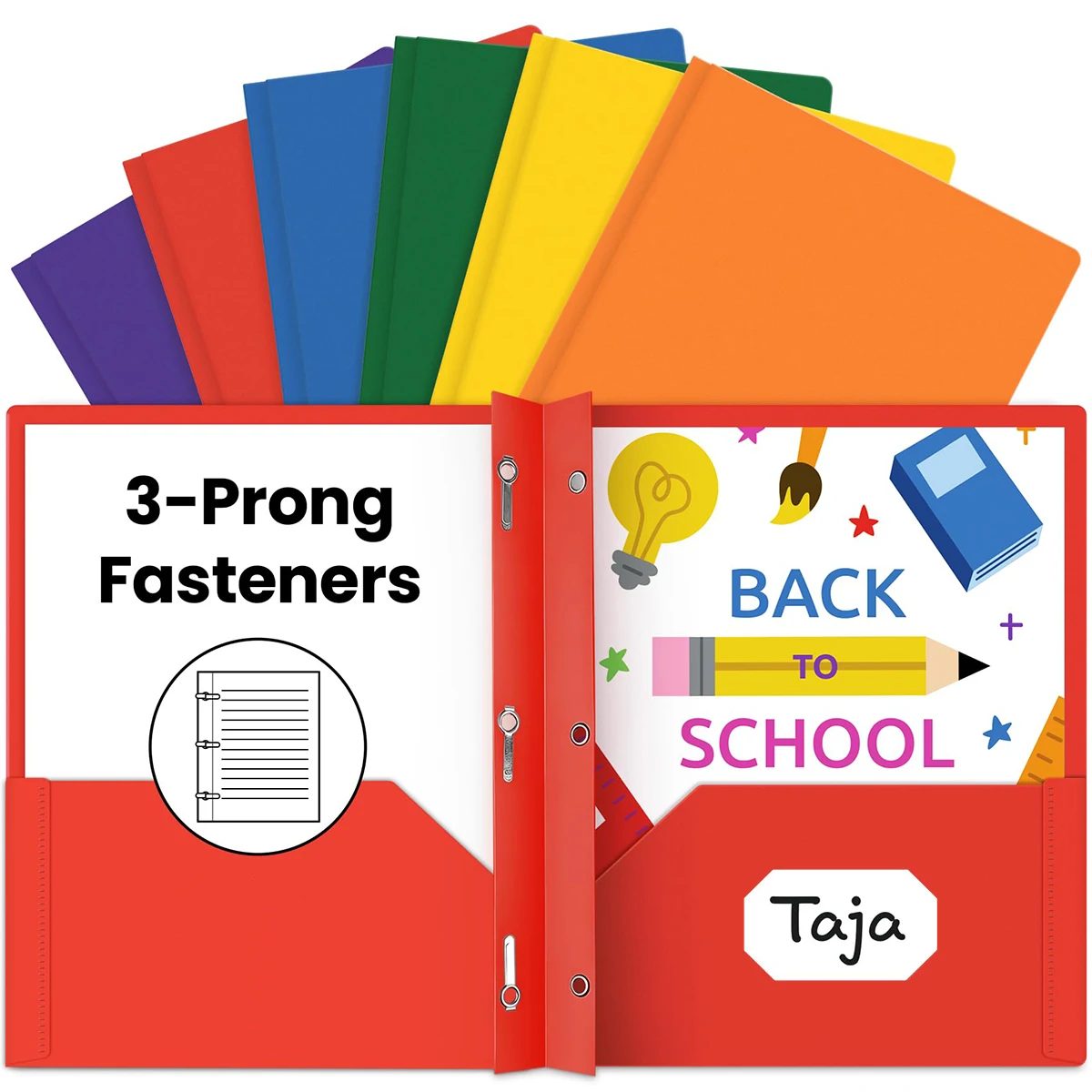 

A4 large-capacity binder, expandable snap button, label slot, 3 holes, suitable for school, office, business 3/6/12/18pcs