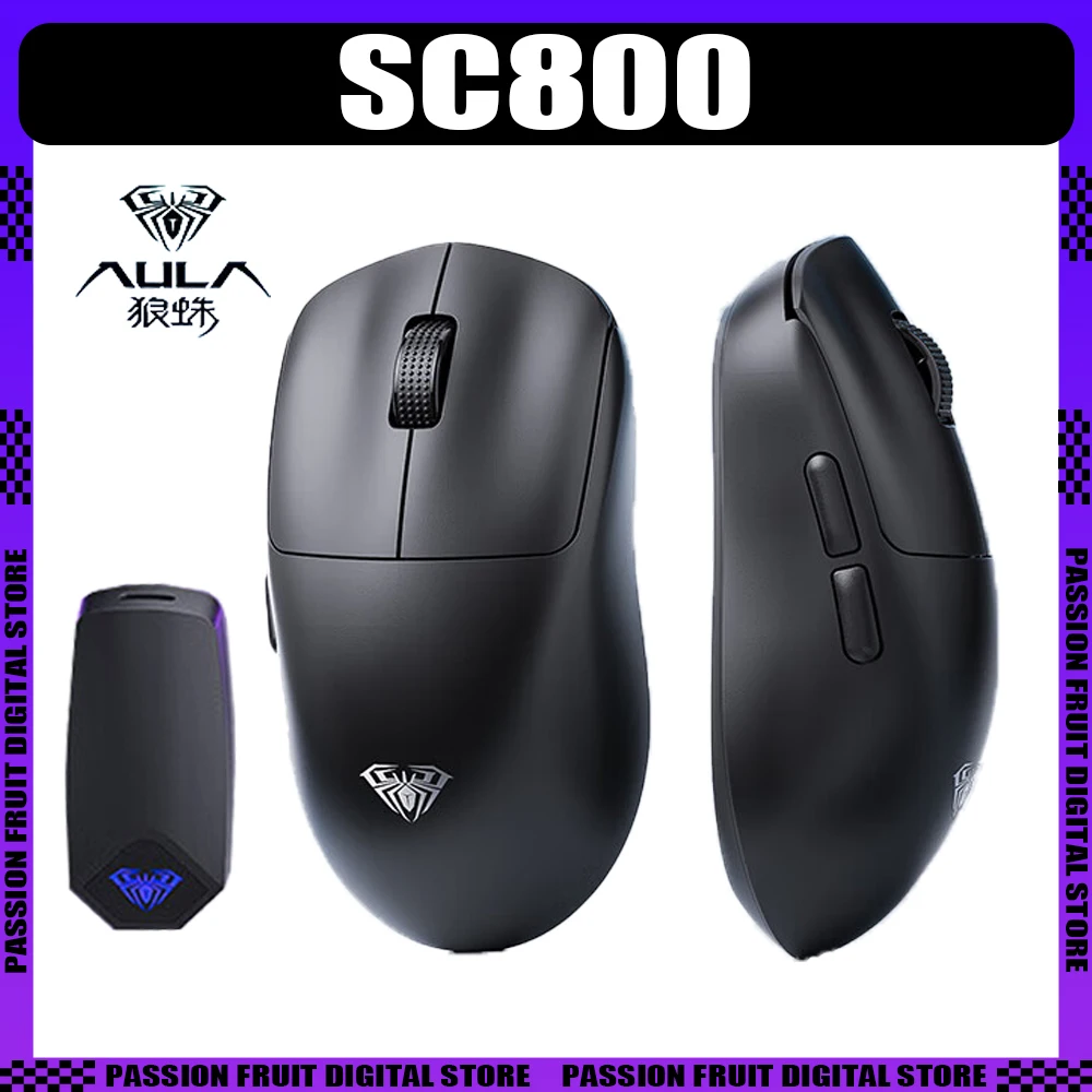 

AULA SC800 Wireless Mouse PAW3395 Durable 2.4G Dual Mode Low Delay E-Sports Gaming Mouse 37g Lightweight PC Gamer Accessories