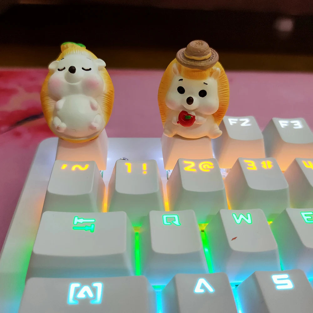 Hedgehog Keycaps For Mechanical Gamer keyboard Artisan Pbt Anime Cute kawaii Backlit Custom Keycap Diy Esc Cherry Mx ESC Key Cap