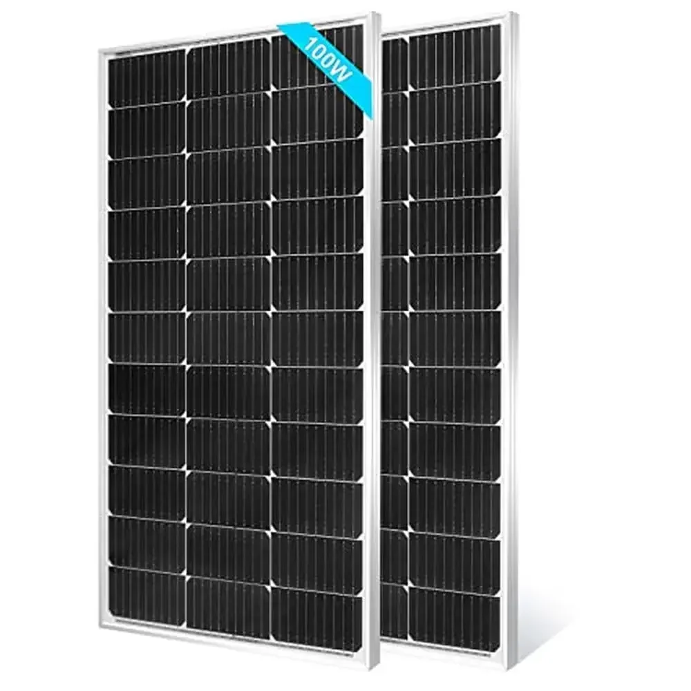 For 100W Monocrystaline Solar Panel Kit Waterproof Grade A Solar Cell Module Durable Aluminum Frame Easy Installation RV Boat