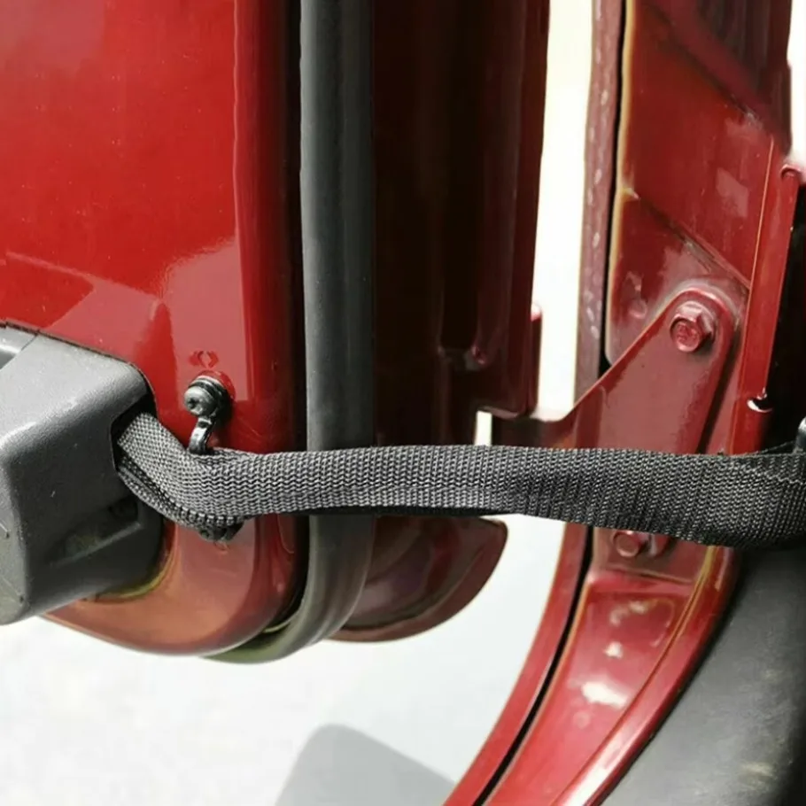 2x Black Door Limiting Straps Wire Protecting Harness fit For Jeep Wrangler JK 2007-17 Modification Parts Protecting Harness