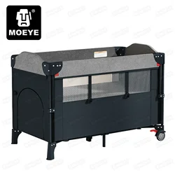 MOEYE-Lit de bébé portable avec table à langer, berceau de sommeil, parc multifonctionnel, CPull