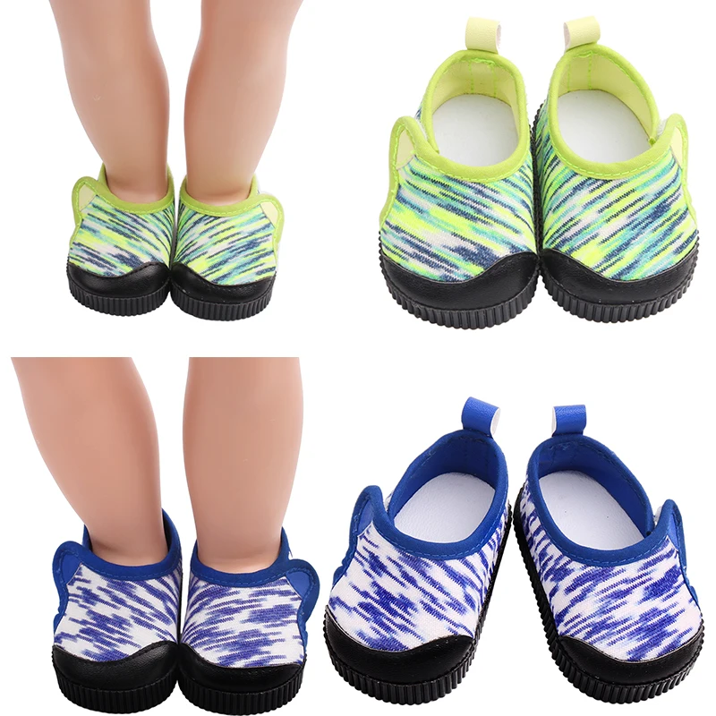 18 Inch Doll Boys and Girls Canvas Shoes Doll Indoor Floor Shoes Daily Simple Matching Doll Clothing Sportswear Matching Doll AC