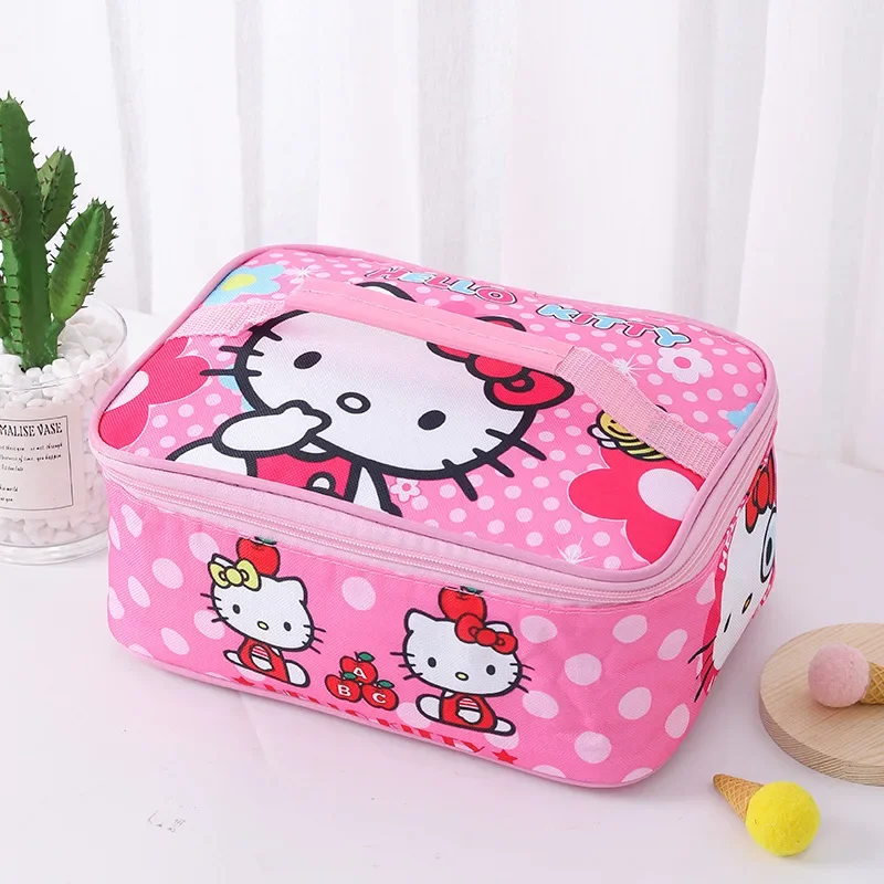 Sanrio Hello Kitty My Melody Child Insulated Lunch Bags Portable High Capacity Picnic Bag Student Lunch Box Ice Pack Thermal Bag