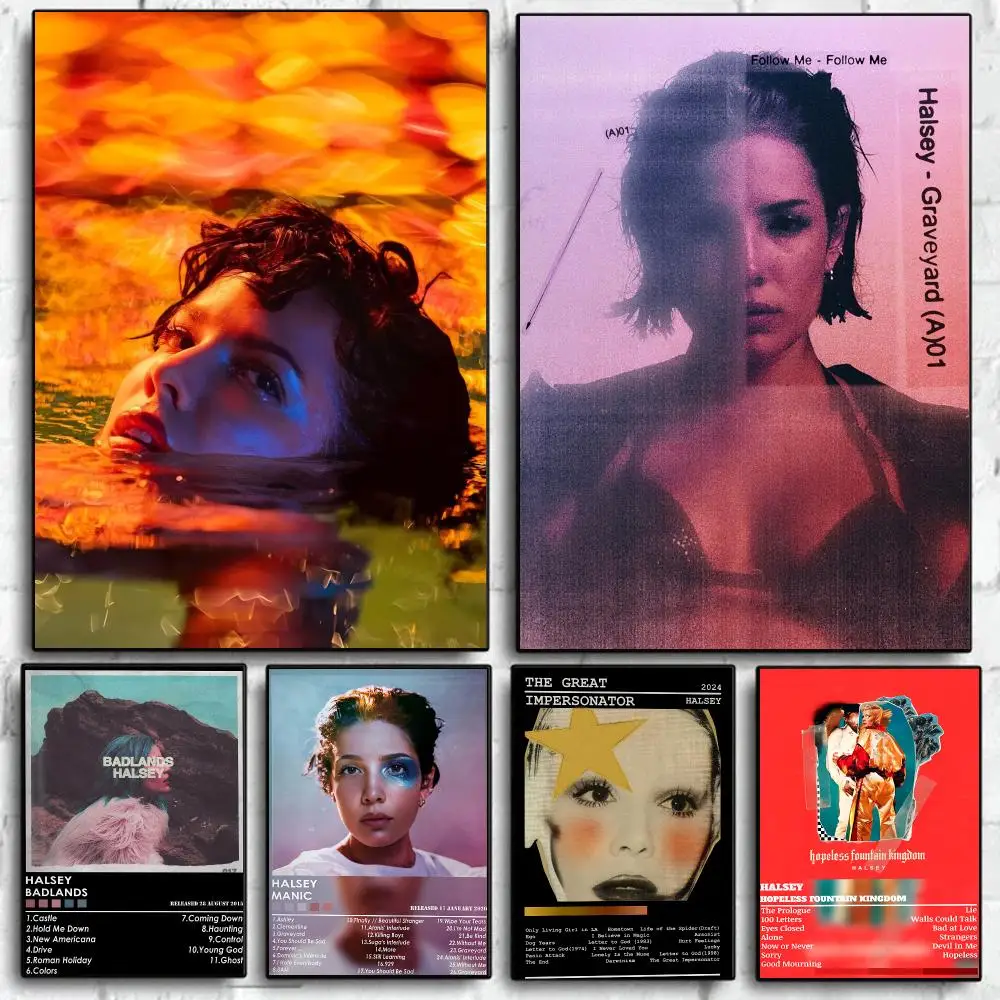 Pop Actor H-Halsey Poster Self Adhesive Wall Art Decor for Bedroom Living Room Office Home Decor Gift