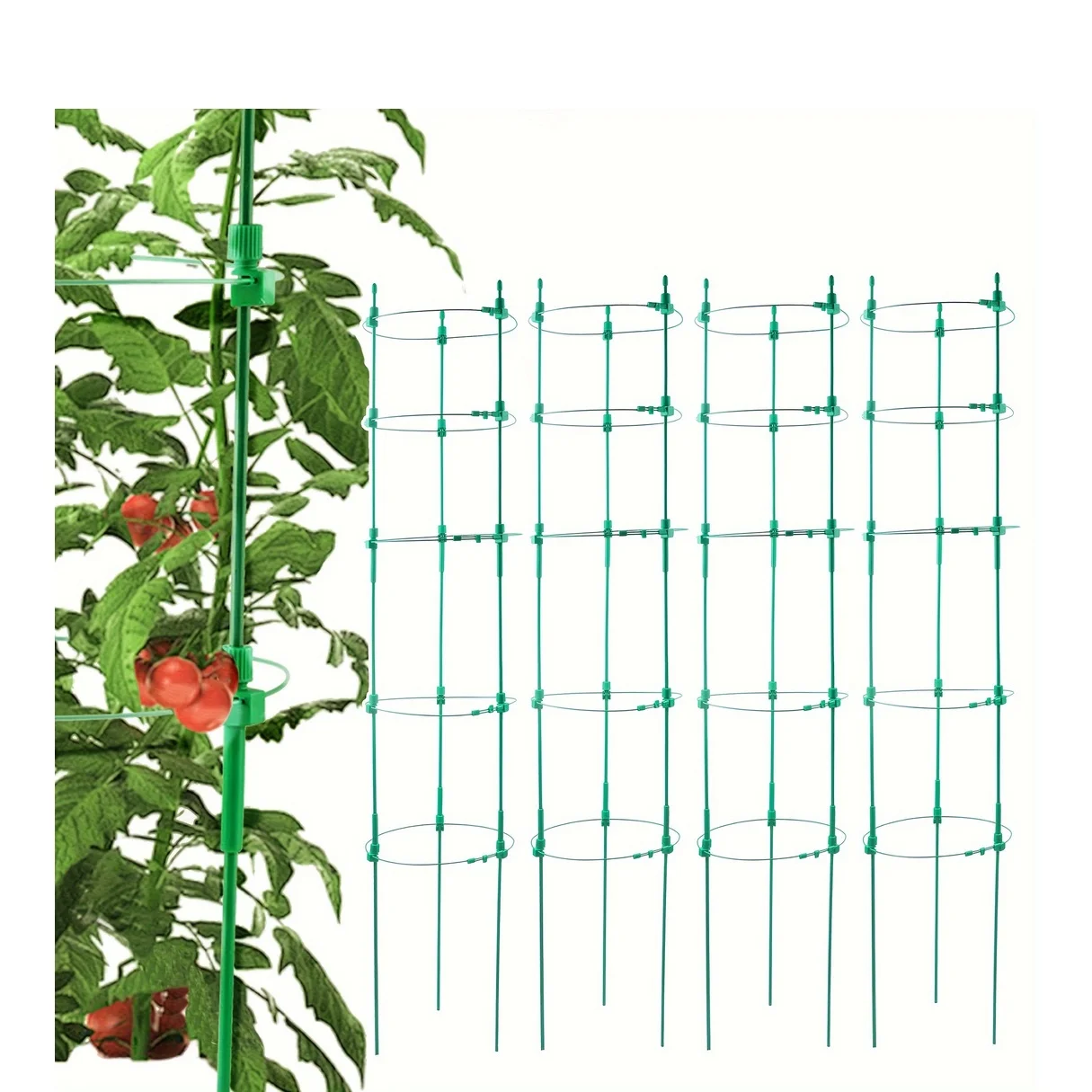 

Upgrade Tomato Cage for Garden, 53 Inches 4 Pack Adjustable Tall Tomato Plant Support Cages, Tomato Stakes Garden Trellis