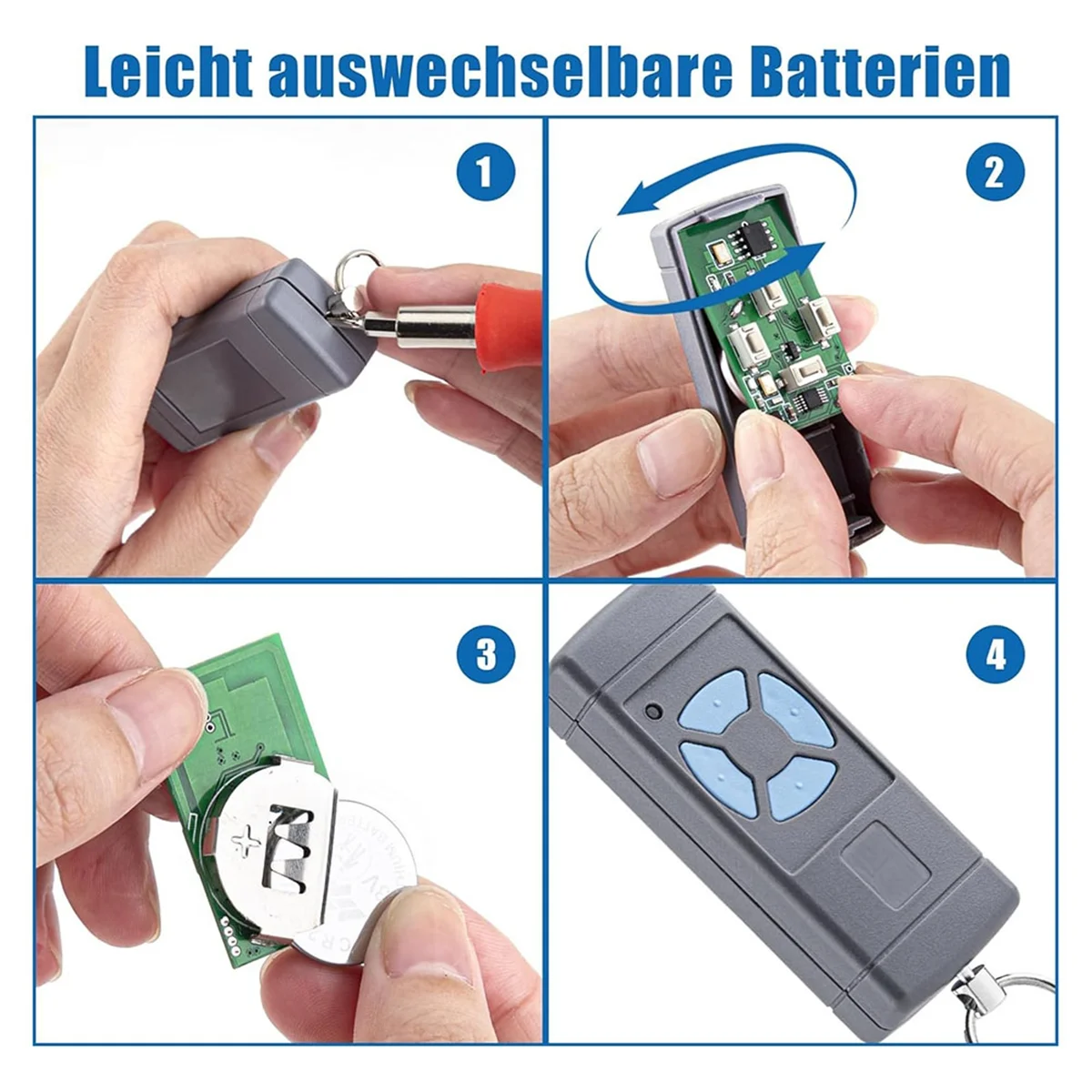 ชุดรีโมทประตูโรงรถ2ตัวใช้ได้กับเครื่องส่งสัญญาณแบบมือถือ868.3 MHz HSM4 HSM2 Hormann