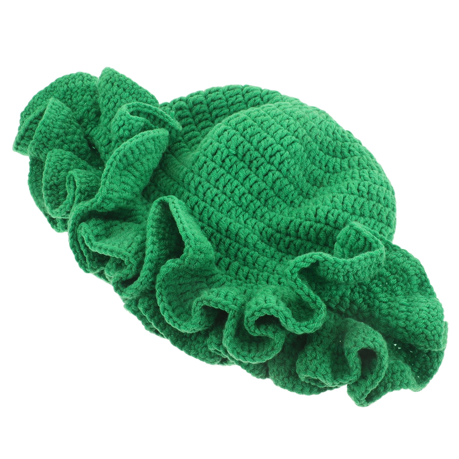 

Lace Embellished Crochet Bucket Hat Women Handmade Ruffled Brim Floppy Cap Stylish Outdoors Beach Trip Crochet Hat