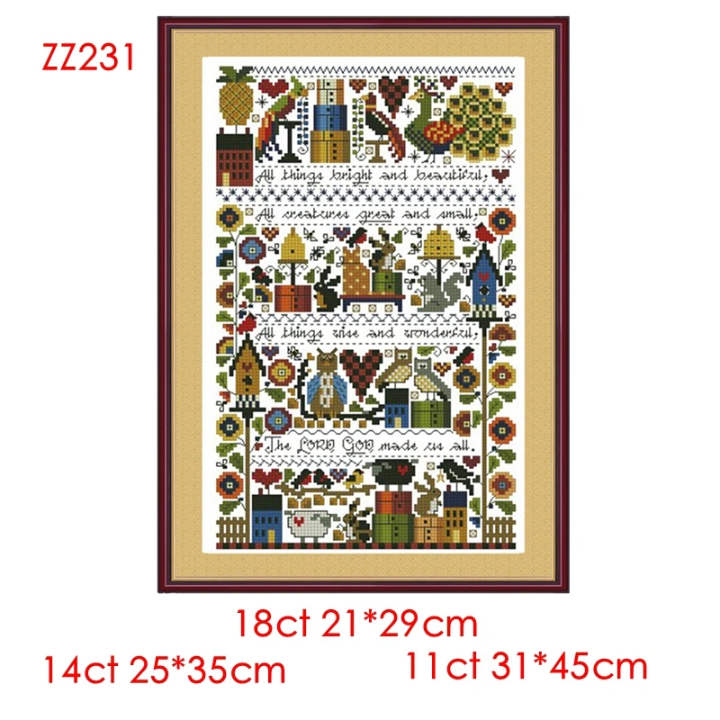 Cross Stitch Kit Magazine Style Beautiful Things 18ct 14ct 11ct Precision Printed Fabric Hand-embroidered Material Bag