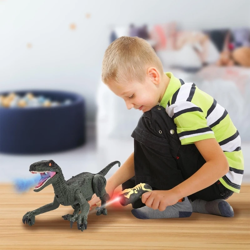 

Ir Controlled Electric Archosaur Toy with Sprinkle Fog Feature Rechargeable Battery and Realistic Skin Plan 24BE