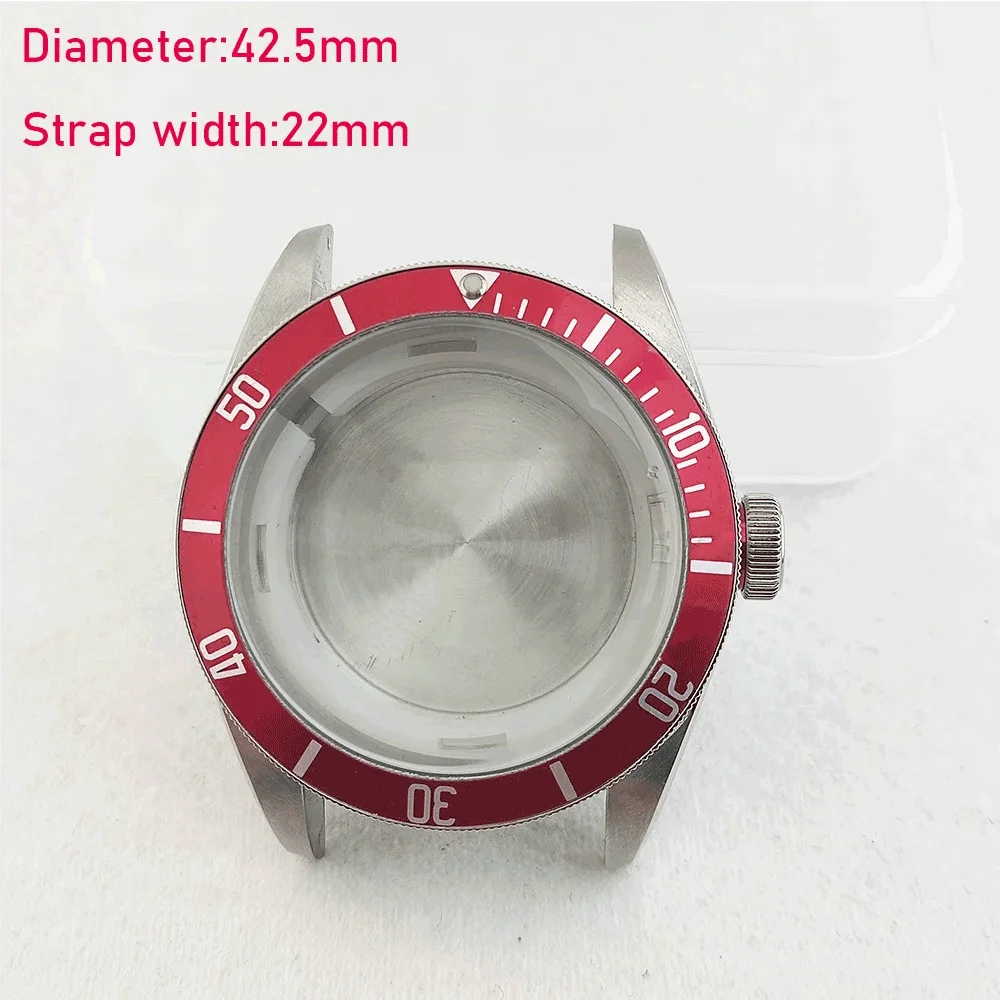 

Miyota 8215 case Watch case 42.5mm high hardness glass stainless steel waterproof case fit Miyota 8215 movement watch accessorie