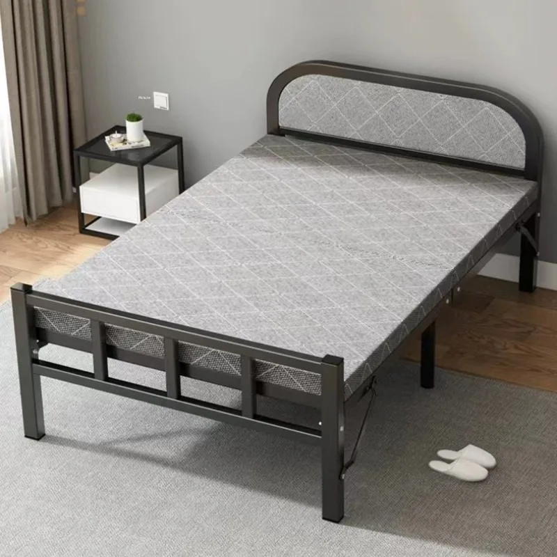 Foldable Single Bed for Apartment Office Napping Space Saver Durable Iron Frame Easy Set Up Foldable Single Bed Foldable Bed