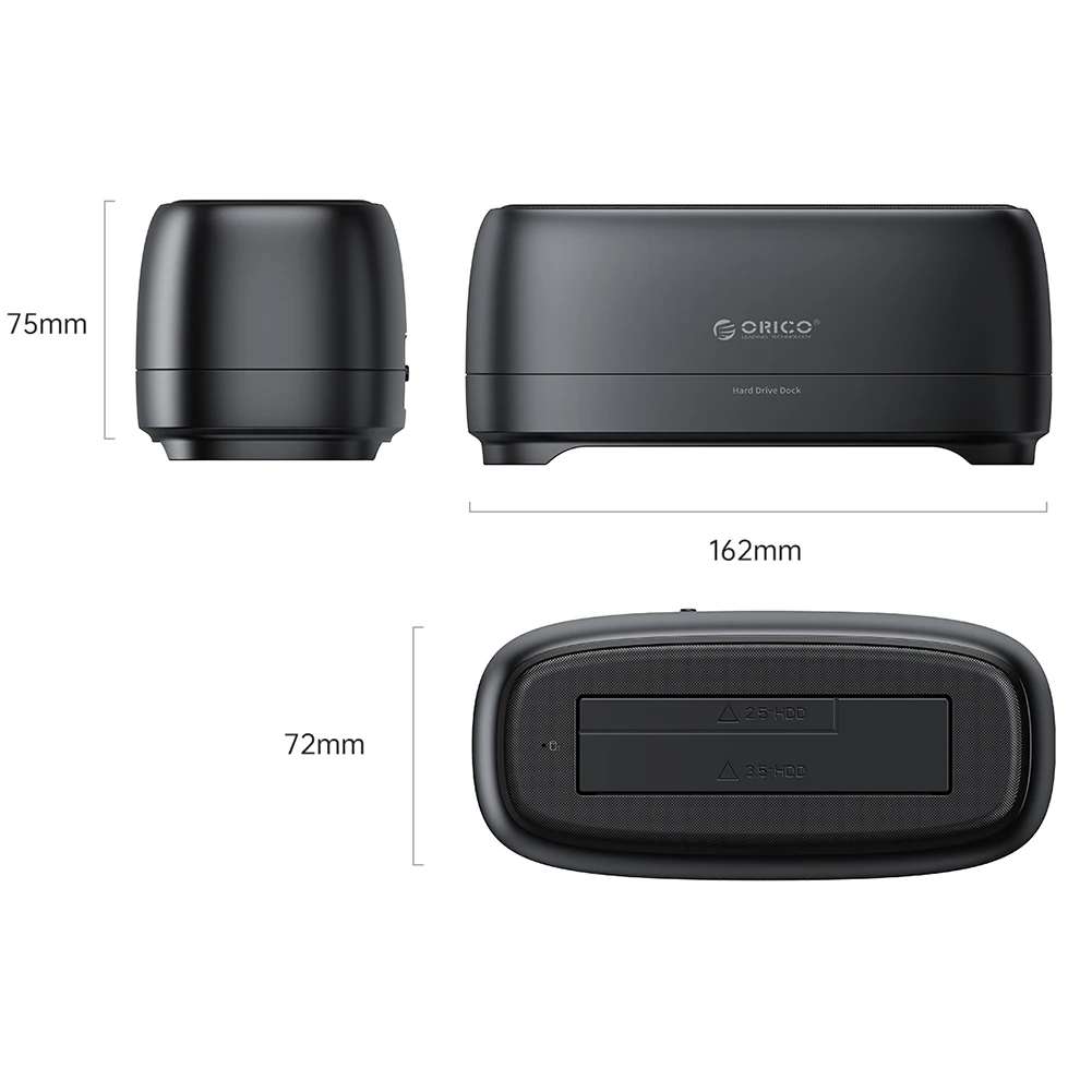 Stasiun Dok Hard Drive eksternal, stasiun Dok 5Gbps HDD hingga 18TB 12V catu adaptor daya untuk 2.5/3.5 inci SATA SSD & HDD