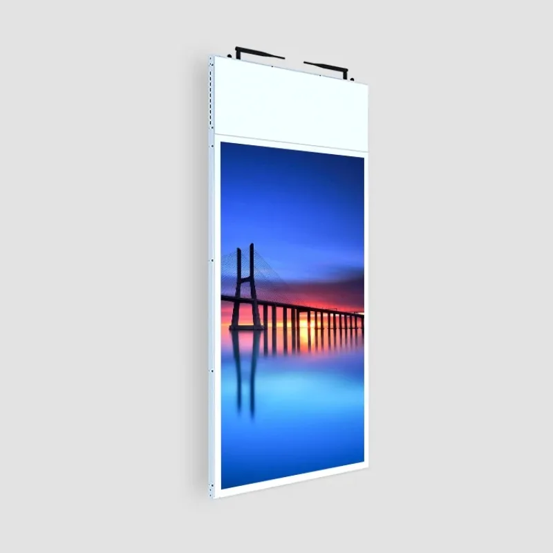 

Super thin double sided screen digital signage media player double sided lcd window display screen ceiling hang double sided