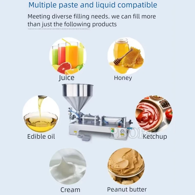

50-500ML Single Head Semi Automatic Water Liquid Honey Paste Salad Sauce Cream Pneumatic Quantitative Dispensing Filling Machine