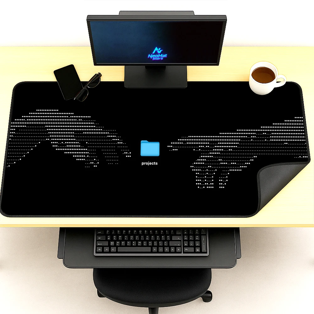 Pixel Geometric Mouse Pad Desktop Mat 1800x600 Map Folder Mousepad World Full Desk Pad Keyboard Mat Deskmat Mat Pad Playmat
